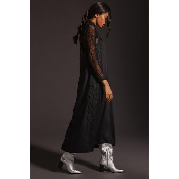 Anthropologie Black Lace Dress Set - New - Size Small - Picture 2 of 5